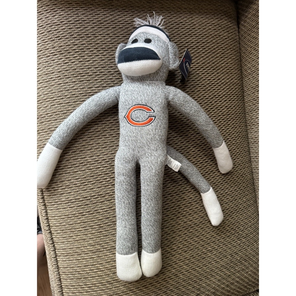 Chicago Bears NFL Sock Monkey Plush Toy Stuffed Animal NWT Collectible 20"